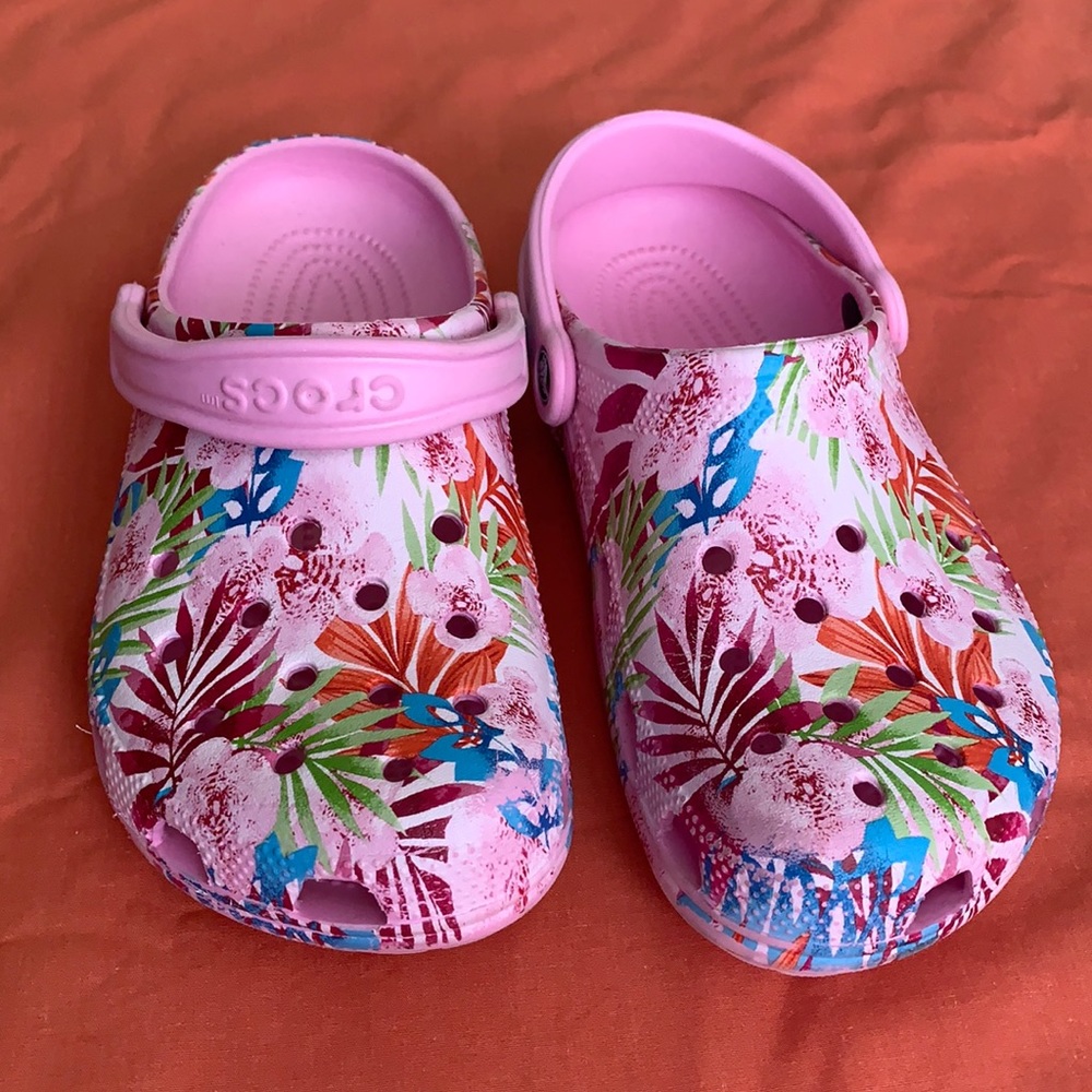 Floral Pink Crocs